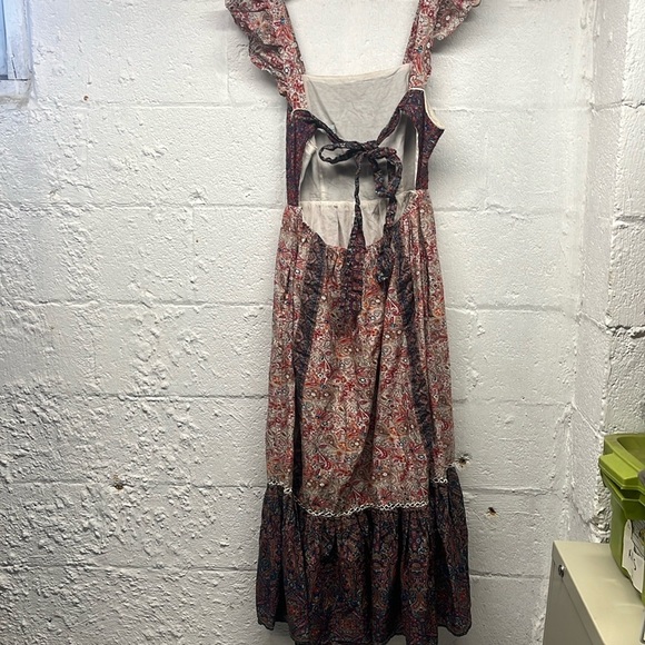 Haute hippie boho peasant fairy whimsical flutter sleeve  paisley maxi dress 12 - Picture 5 of 11